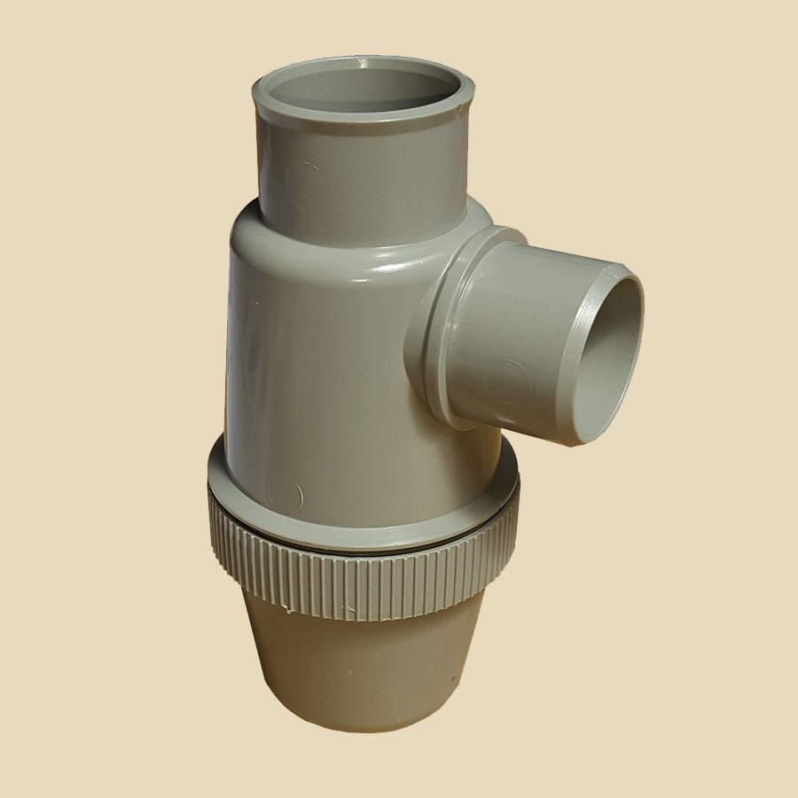 Siphon lavabo entrée verticale PVC gris Ø 32mm